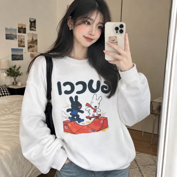 Gucci Lunar New Year Year of the Rabbit Skateboard Print Sweatshirt White