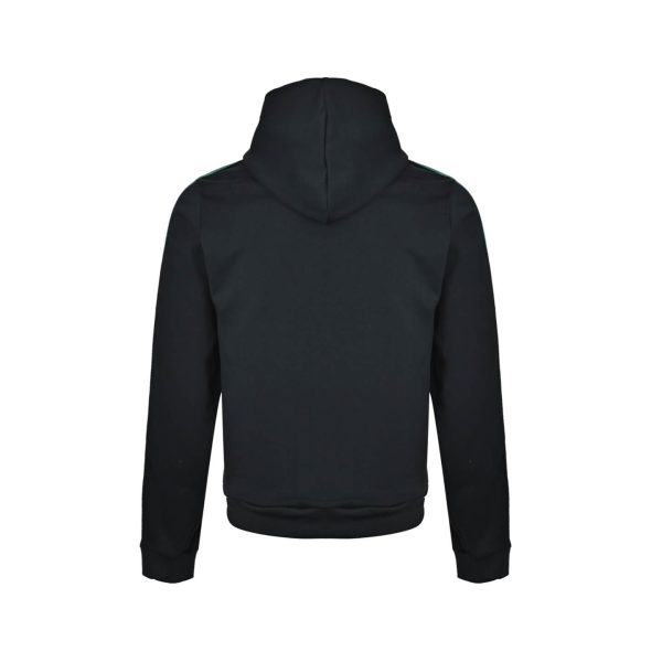 Gucci Silk Cotton Jersey Zip-Up Hoodie Signature Web Stripe Black