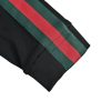 Gucci Silk Cotton Jersey Zip-Up Hoodie Signature Web Stripe Black