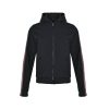 Gucci Silk Cotton Jersey Zip-Up Hoodie Signature Web Stripe Black
