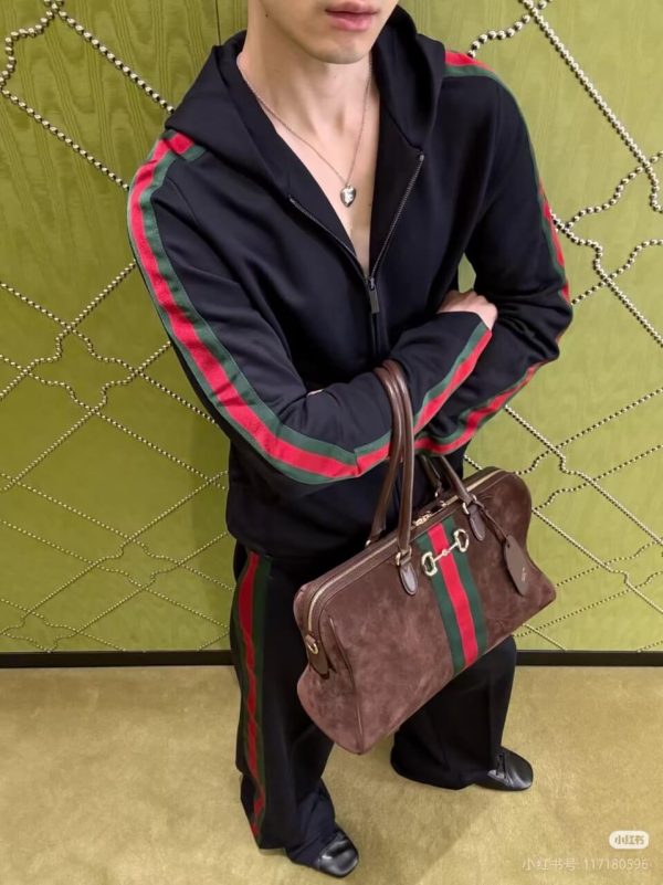 Gucci Silk Cotton Sportswear Pants Signature Web Stripe Black