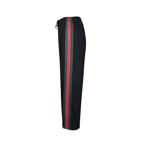 Gucci Silk Cotton Sportswear Pants Signature Web Stripe Black
