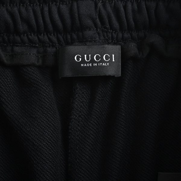Gucci Silk Cotton Sportswear Pants Signature Web Stripe Black