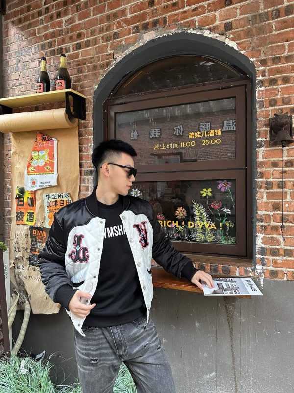Louis Vuitton Bicolor Satin Bomber Jacket