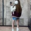 Louis Vuitton Embroidered Calfskin Varsity Jacket in Burgundy and Cream (1) Louis Vuitton Embroidered Calfskin Varsity Jacket in Burgundy and Cream