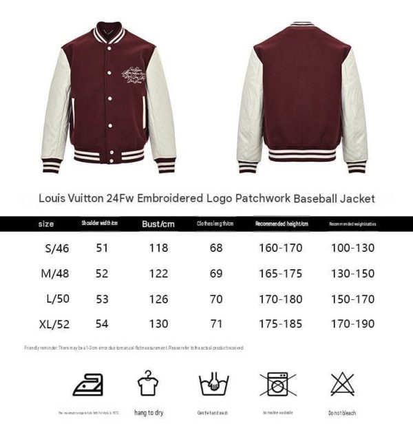 Louis Vuitton Embroidered Calfskin Varsity Jacket in Burgundy and Cream (10) Louis Vuitton Embroidered Calfskin Varsity Jacket in Burgundy and Cream