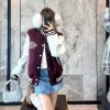 Louis Vuitton Embroidered Calfskin Varsity Jacket in Burgundy and Cream (5) Louis Vuitton Embroidered Calfskin Varsity Jacket in Burgundy and Cream