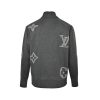 Louis Vuitton Giant Monogram Full-Zip Knit Jacket in Black and Grey