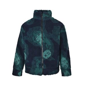 Louis Vuitton Monogram Camo Fleece Blouson GreenNavy (2) Louis Vuitton Monogram Camo Fleece Blouson Green/Navy