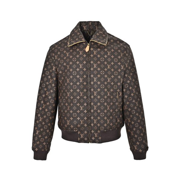 Louis Vuitton Padded Leather Blouson All-Over Monogram Brown (3) Louis Vuitton Padded Leather Blouson All-Over Monogram Brown
