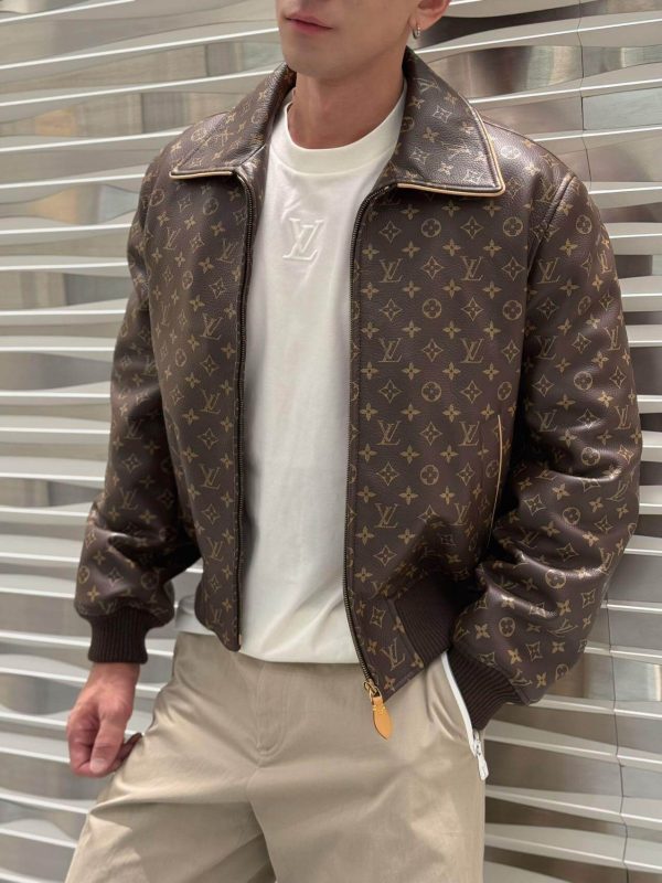 Louis Vuitton Padded Leather Blouson All-Over Monogram Brown (5) Louis Vuitton Padded Leather Blouson All-Over Monogram Brown