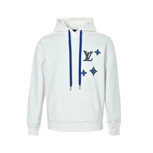 Louis Vuitton Pullover Hoodie LV & Monogram Flower Patches Black (5) Louis Vuitton Pullover Hoodie LV & Monogram Flower Patches Black