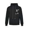 Louis Vuitton Pullover Hoodie LV & Monogram Flower Patches Black (7) Louis Vuitton Pullover Hoodie LV & Monogram Flower Patches Black