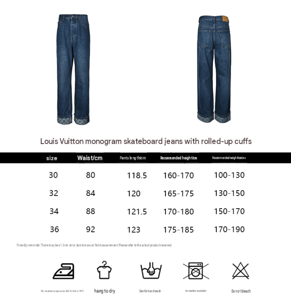 Louis Vuitton Signature Turn Up Denim Skate Pants Dark Wash (1) Louis Vuitton Signature Turn Up Denim Skate Pants Dark Wash
