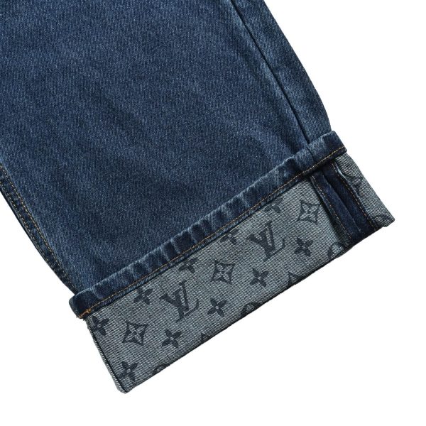Louis Vuitton Signature Turn Up Denim Skate Pants Dark Wash (7) Louis Vuitton Signature Turn Up Denim Skate Pants Dark Wash