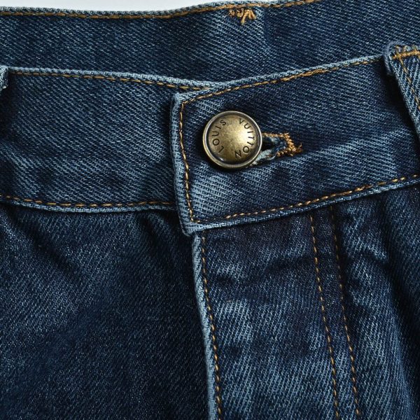 Louis Vuitton Signature Turn Up Denim Skate Pants Dark Wash (8) Louis Vuitton Signature Turn Up Denim Skate Pants Dark Wash