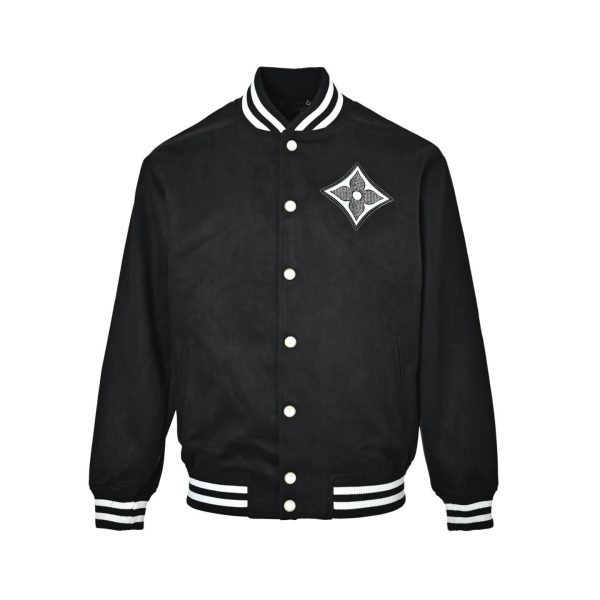 Louis Vuitton Signature Varsity Blouson Monogram Flower Patch Black (2) Louis Vuitton Signature Varsity Blouson Monogram Flower Patch Black