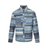 Louis Vuitton Striped Patchwork Denim Shirt Monogram Detail Blue (1) Louis Vuitton Striped Patchwork Denim Shirt Monogram Detail Blue