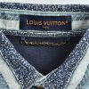 Louis Vuitton Striped Patchwork Denim Shirt Monogram Detail Blue (3) Louis Vuitton Striped Patchwork Denim Shirt Monogram Detail Blue