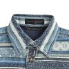 Louis Vuitton Striped Patchwork Denim Shirt Monogram Detail Blue (6) Louis Vuitton Striped Patchwork Denim Shirt Monogram Detail Blue