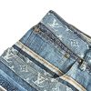 Louis Vuitton Striped Patchwork Denim Shorts Blue (1) Louis Vuitton Striped Patchwork Denim Shorts Blue