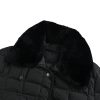 Moncler Cygne Faux Fur-Trimmed Belted Down Jacket Black