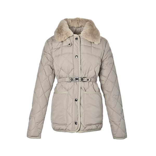 Moncler Cygne Faux Fur-Trimmed Belted Down Jacket Black