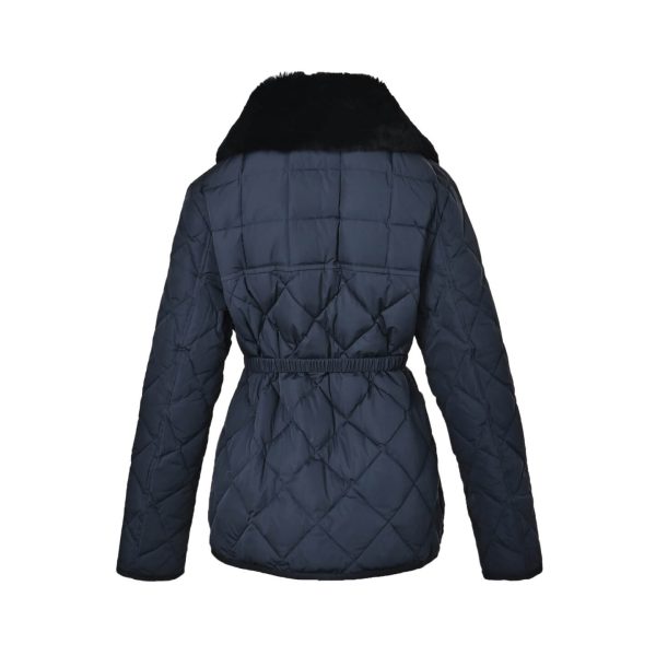 Moncler Cygne Faux Fur-Trimmed Belted Down Jacket Black