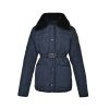 Moncler Cygne Faux Fur-Trimmed Belted Down Jacket Black