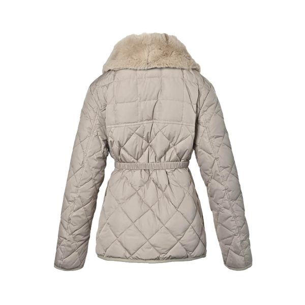 Moncler Cygne Faux Fur-Trimmed Belted Down Jacket Black