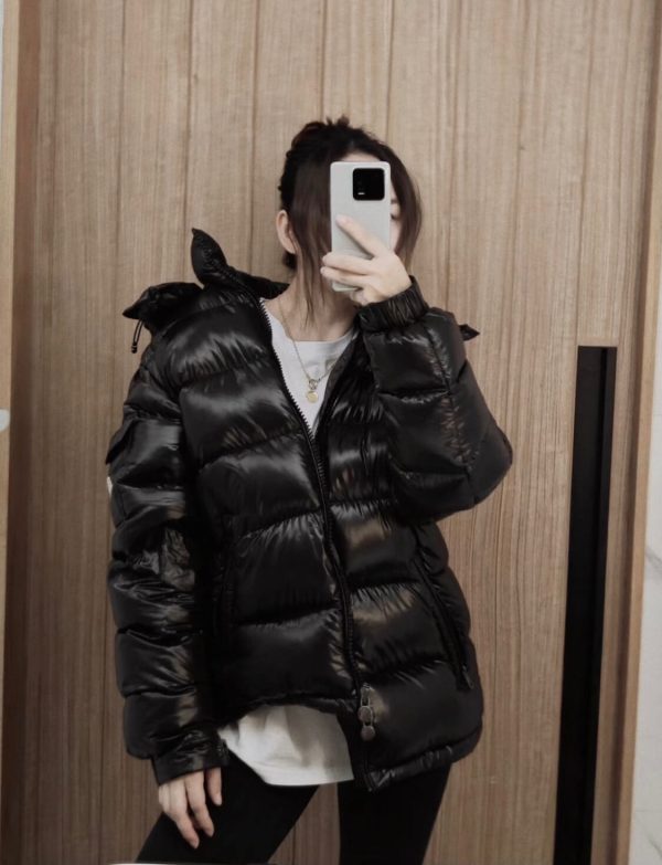 Moncler Maya Hooded Short Down Jacket Glossy Black (1) Moncler Maya Hooded Short Down Jacket Glossy Black