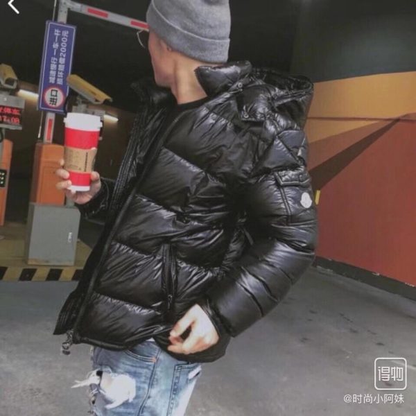 Moncler Maya Hooded Short Down Jacket Glossy Black (9) Moncler Maya Hooded Short Down Jacket Glossy Black