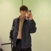 Prada Cotton Canvas Blouson - Leather-Trimmed Collar Navy Blue (1) Prada Cotton Canvas Blouson - Leather-Trimmed Collar Navy Blue