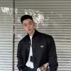 Prada Gabardine Bomber Jacket Enamel Triangle Logo Black (2) Prada Gabardine Bomber Jacket Enamel Triangle Logo Black
