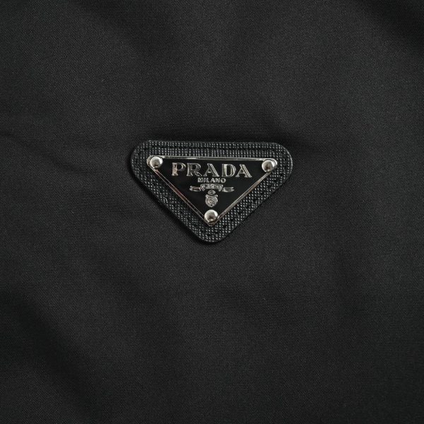 Prada Gabardine Bomber Jacket Enamel Triangle Logo Black (6) Prada Gabardine Bomber Jacket Enamel Triangle Logo Black