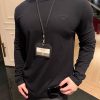 Prada Long-Sleeve T-Shirt Embossed Triangle Logo Black Cotton (6) Prada Long-Sleeve T-Shirt Embossed Triangle Logo Black Cotton