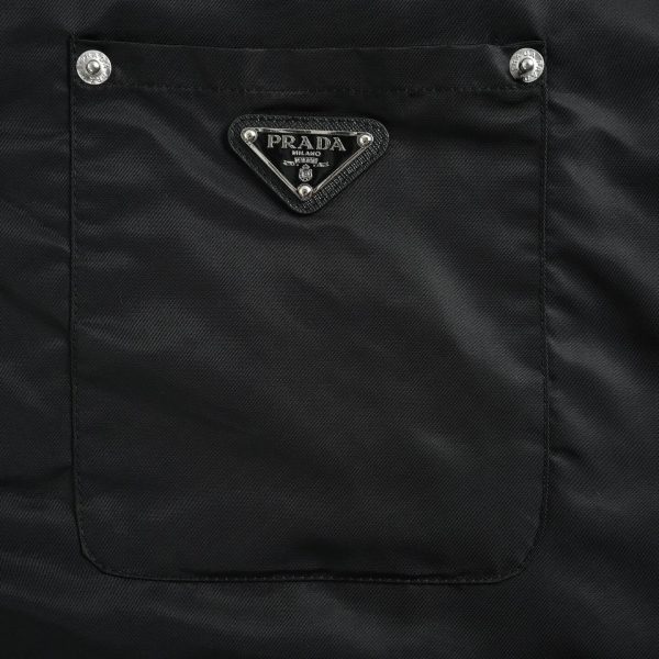 Prada Padded Jacket Shirt Collar & Enamel Logo Black Re-Nylon (8) Prada Padded Jacket Shirt Collar & Enamel Logo Black Re-Nylon