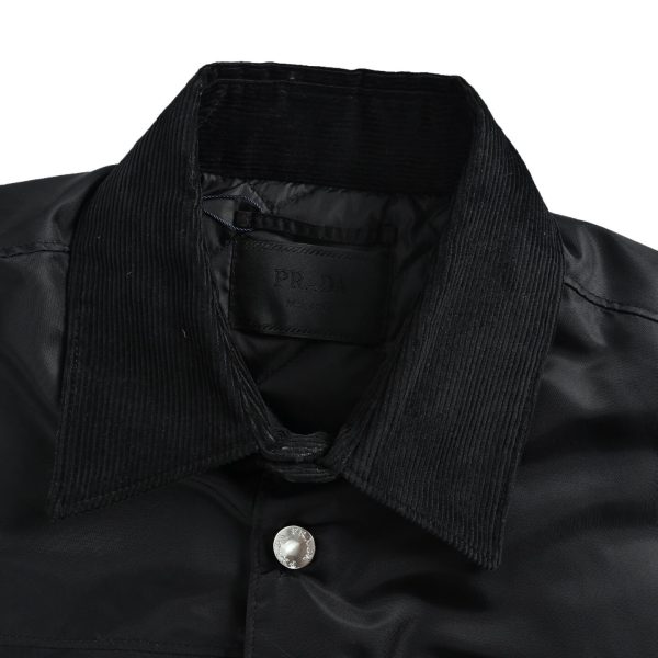 Prada Padded Overshirt Enamel Triangle Logo Black Re-Nylon