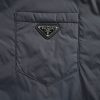 Prada Re-Nylon Blouson Jacket Enameled Triangle Logo Charcoal Grey