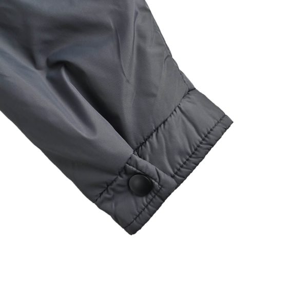 Prada Re-Nylon Blouson Jacket Enameled Triangle Logo Charcoal Grey