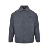 Prada Re-Nylon Blouson Jacket Enameled Triangle Logo Charcoal Grey
