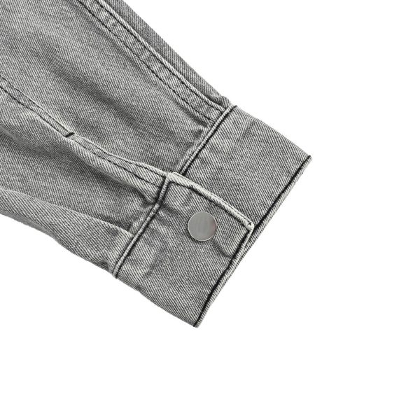 Prada Washed Denim Jacket Enameled Triangle Logo Grey (3) Prada Washed Denim Jacket Enameled Triangle Logo Grey