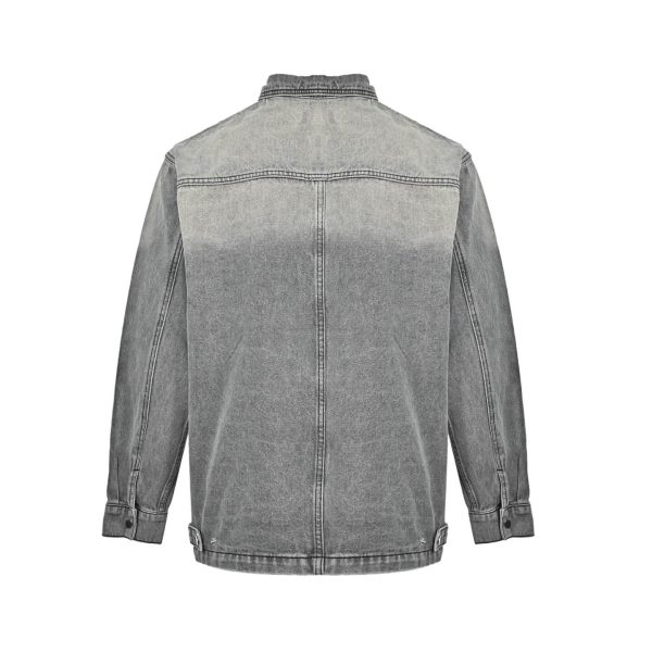 Prada Washed Denim Jacket Enameled Triangle Logo Grey (5) Prada Washed Denim Jacket Enameled Triangle Logo Grey