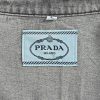 Prada Washed Denim Jacket Enameled Triangle Logo Grey (6) Prada Washed Denim Jacket Enameled Triangle Logo Grey