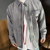 Prada Washed Denim Jacket Enameled Triangle Logo Grey (7) Prada Washed Denim Jacket Enameled Triangle Logo Grey