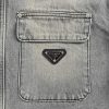 Prada Washed Denim Jacket Enameled Triangle Logo Grey (8) Prada Washed Denim Jacket Enameled Triangle Logo Grey
